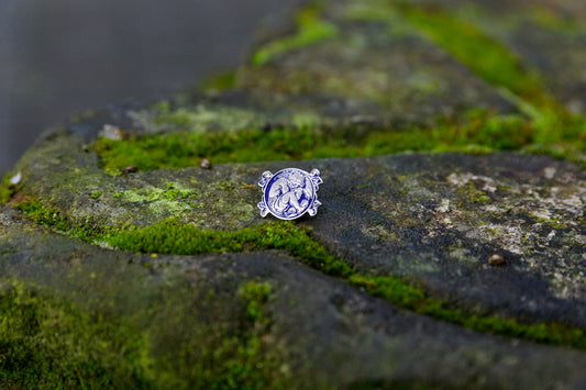 Metallanstecker - Pin (silber/blau)